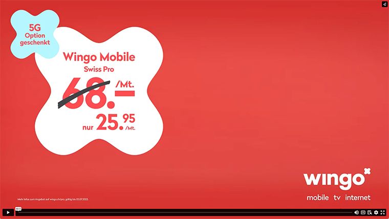 Wingo Mobile Swiss Pro Kampagne